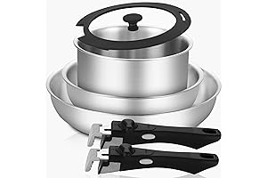 8.5-11.5 Inch Stainless Steel Camping Cookware for Home, RV, Indoor and Outdoor