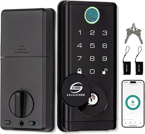 Cerradura de puerta inteligente, cerrojo de entrada sin llave con huella digital, cerradura de puerta electrónica biométrica con teclado y control