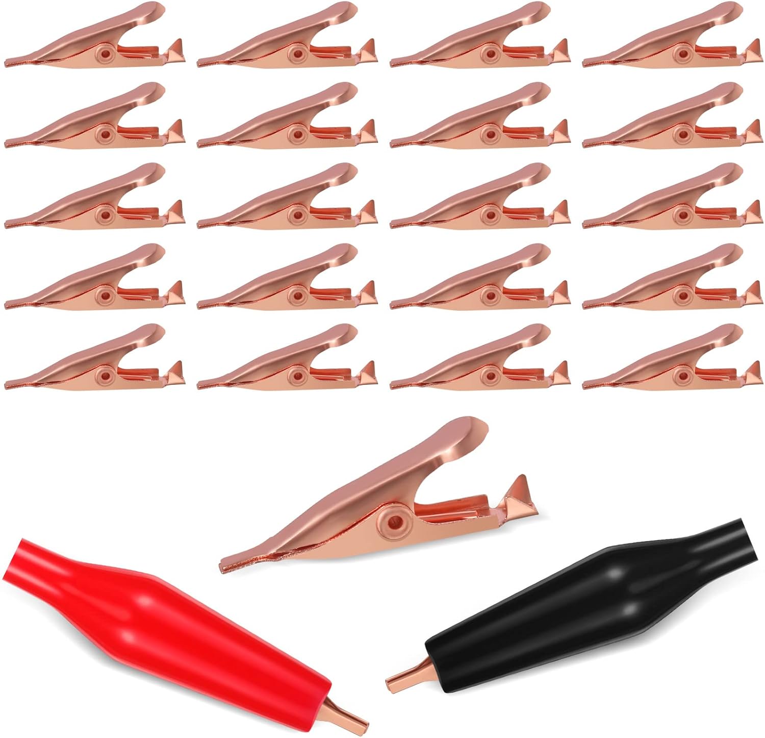 Moxweyeni Soldering Heat Sinks Micro Clip, Toothless Mini Alligator Small Alligator Clip Electrical with Smooth Microscopic Tip, 5 Amp with Protective Insulation Cover for Solder(20 Pack)