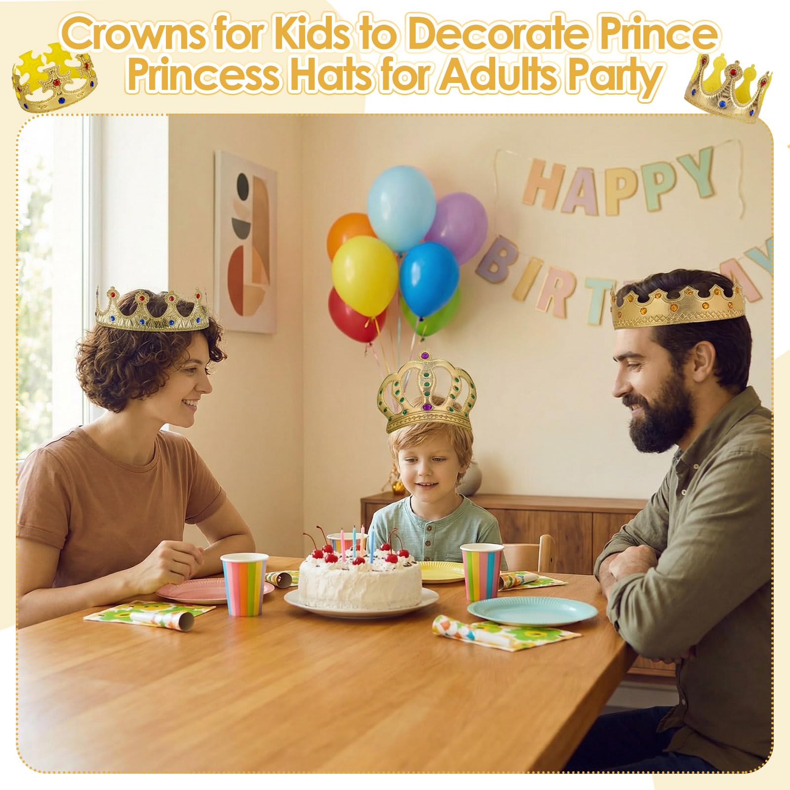 24pcs Foam Princess Tiaras and Crowns Set - Image 2