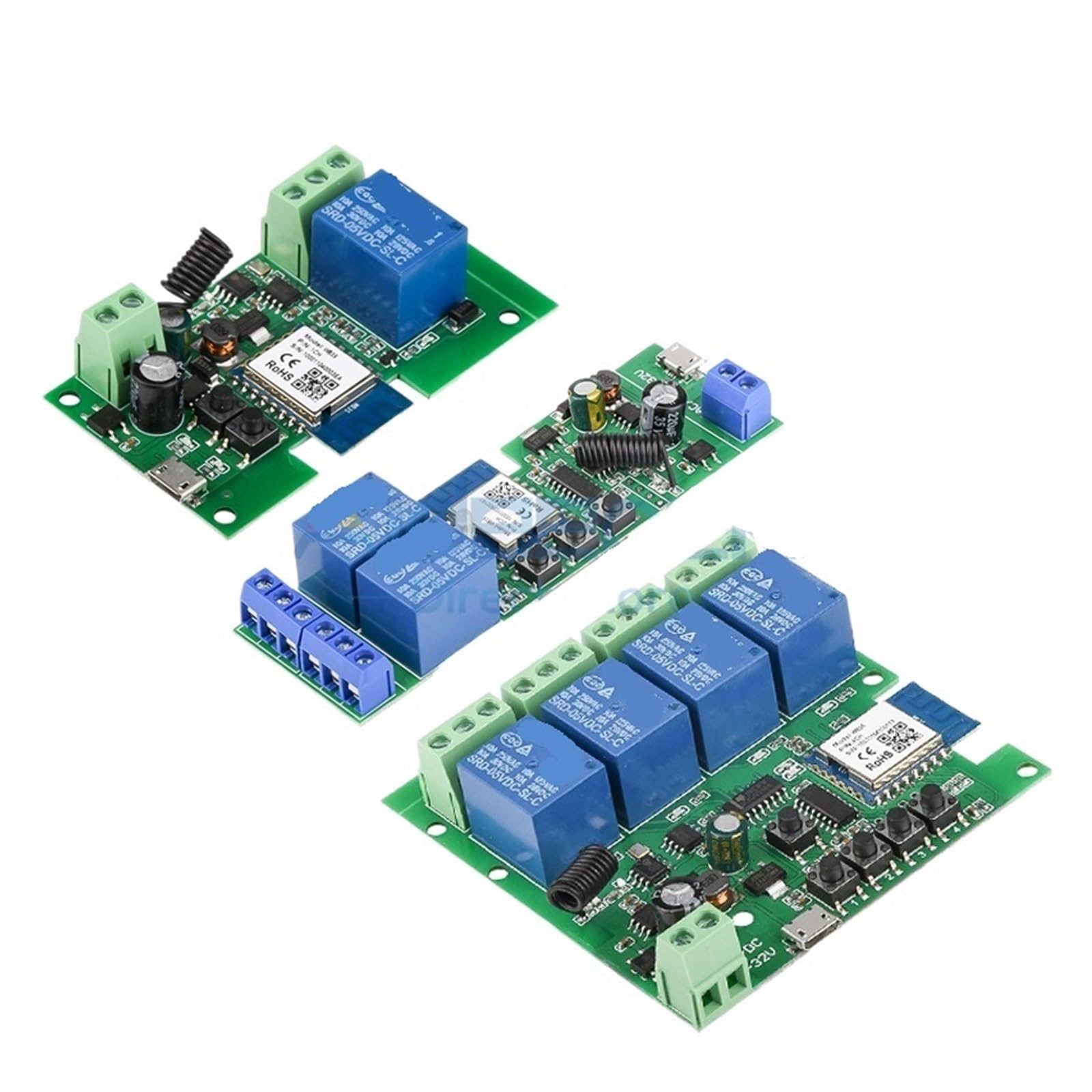 Przekaźnik USB 5 V DC 7-32 V WiFi przełącznik 1/2/4-kanałowy bezprzewodowy przekaźnik WiFi moduł 433 MHZ pilot zdalnego sterowania smart Home Tuya App sterowanie (rozmiar: 2CH WiFi 433 MHZ Case)