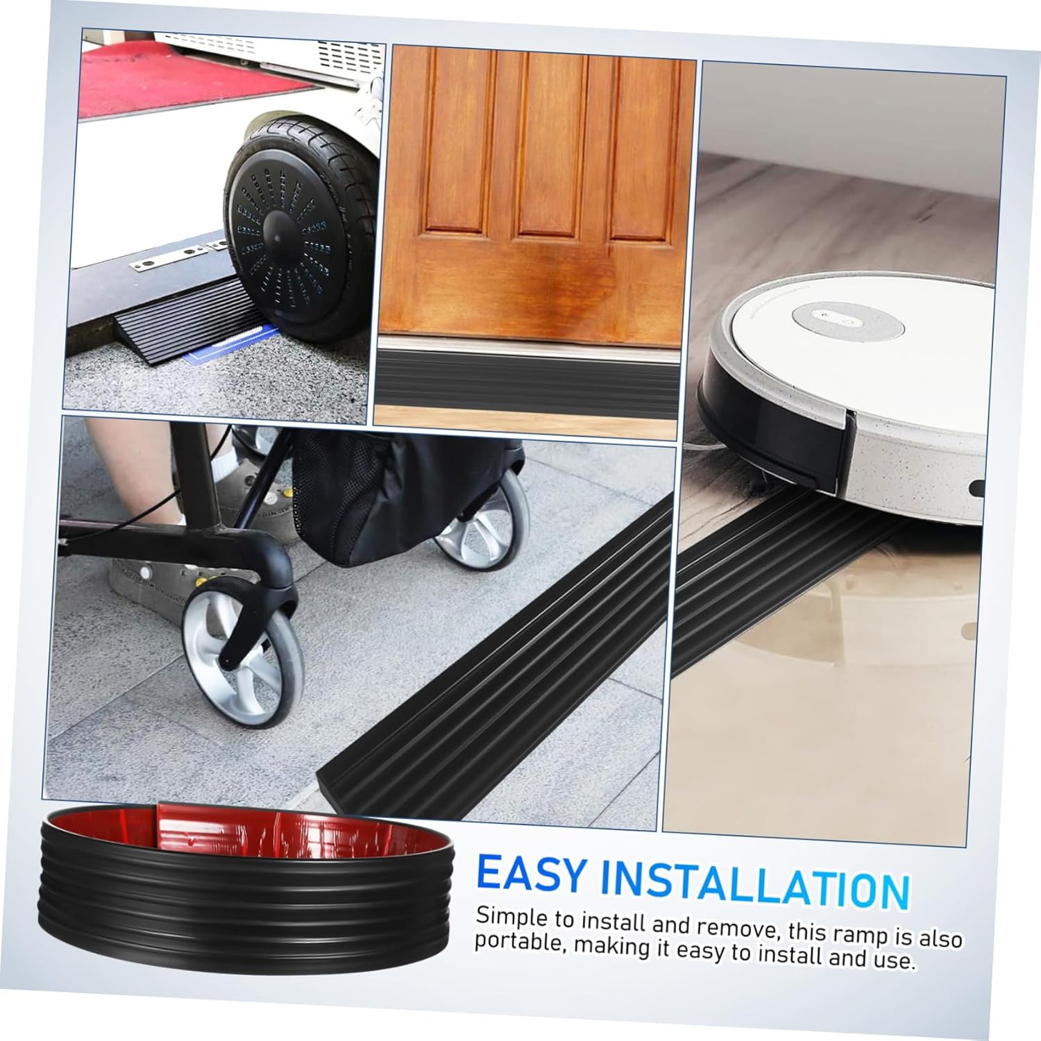 KOMBIUDA Portable PVC Wheelchair Ramp for Driveway Temporary Curb Ramp Non-Slip Surface