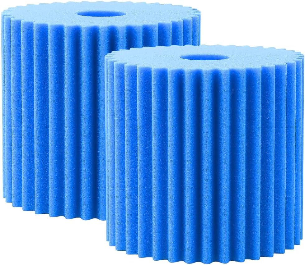 Nispira 506B Foam Dust Filter Replacement for Electrolux Centralux Aerus Central Vacuum 1561,1569,1580,1584,1590,1590A E130 Series, E177A Blue Scalloped, 2 Packs