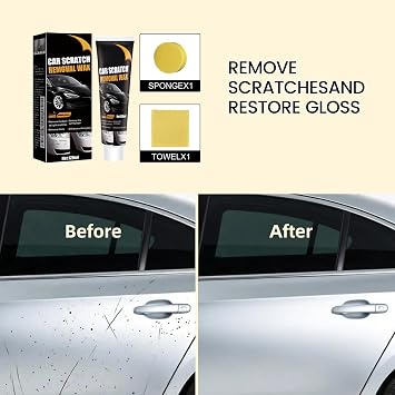 Scratch Removal Wax, 1PC Scratch Remover for Vehicles, Containing Wiping Sponge Car Paint Scratch Repair Polishing Wax
