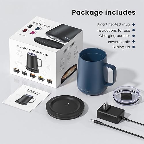 Miniatura 8 de Taza de café inteligente con autocalentamiento, taza de café de control de temperatura de 14 oz, se calienta hasta 150F, taza de café con