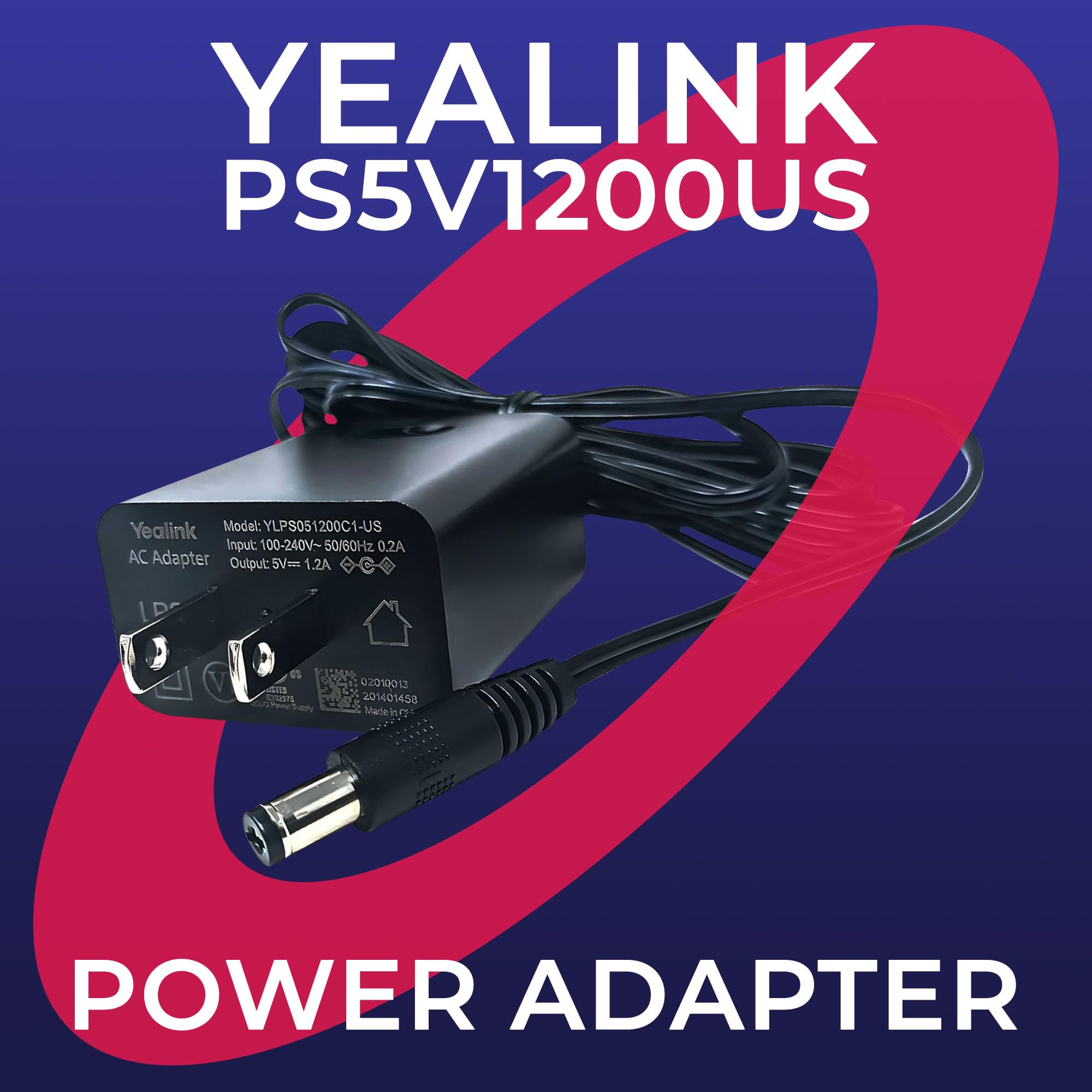 Yealink Power Adapter 5V 1.2A for T43U, T53, T53W, T34W Desk Phones — Amazon image 2