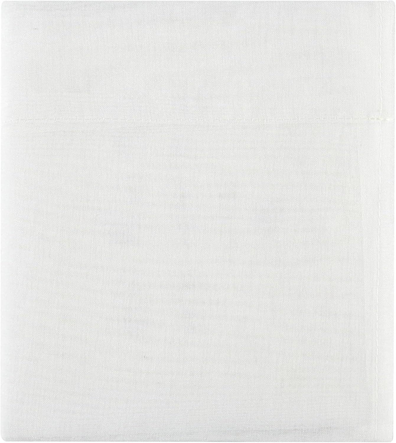 Sunclipse 4-Piece Sheer Curtain Panel Set,74" x 63", Light Blue Open Stitch, Light Filtering Window Drapes, Airy & Elegant Design, for Living Room, Bedroom, or Office Décor