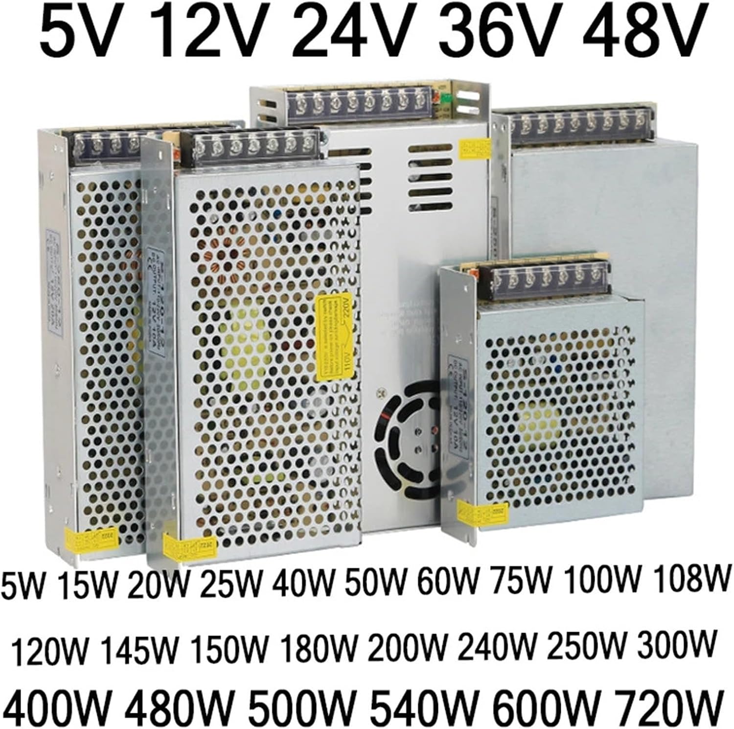 12V 24V 36V 48V 5V DC電源 SMPS 1A 2A 3A 5A 10A 110V AC 220V～12ボルト 48