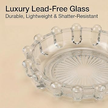 Bubble Smoky Glass Candle Holder Modern Anthropologie-Inspired Decor Dish for Small Candles & Diffusers | Stylish Tabletop Accent for Home Bar & Cozy Living Spaces (1, Clear)