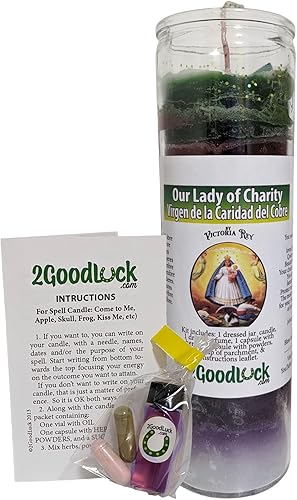 Kit Vela Vestida Madre de la Caridad 7 Colores - Virgen de la Caridad del Cobre