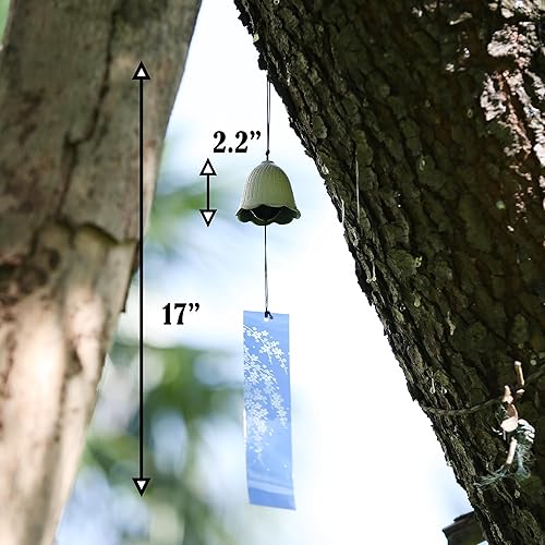 Miniatura 2 de A.F.N.A.L Carillón de viento japonés de hierro fundido para exteriores, adorno para jardín, patio y balcón, decoración de campana de viento de metal