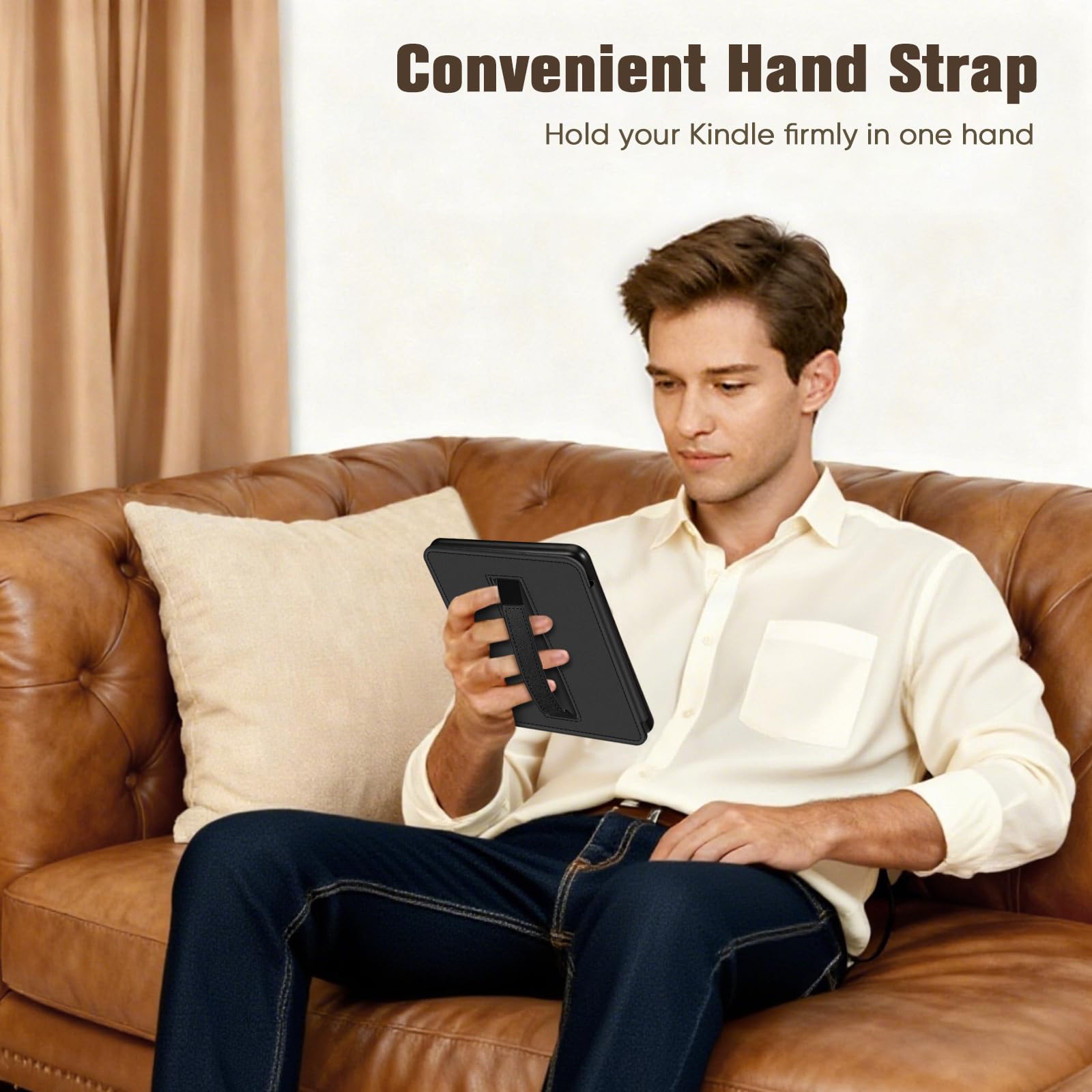 Fintie Etui z paskiem na rękę do Kindle Paperwhite (12. generacji) i Kindle Colorsoft/Paperwhite Signature Edition 2025/2024, lekkie etui z funkcją Auto Sleep/Wake, czarne