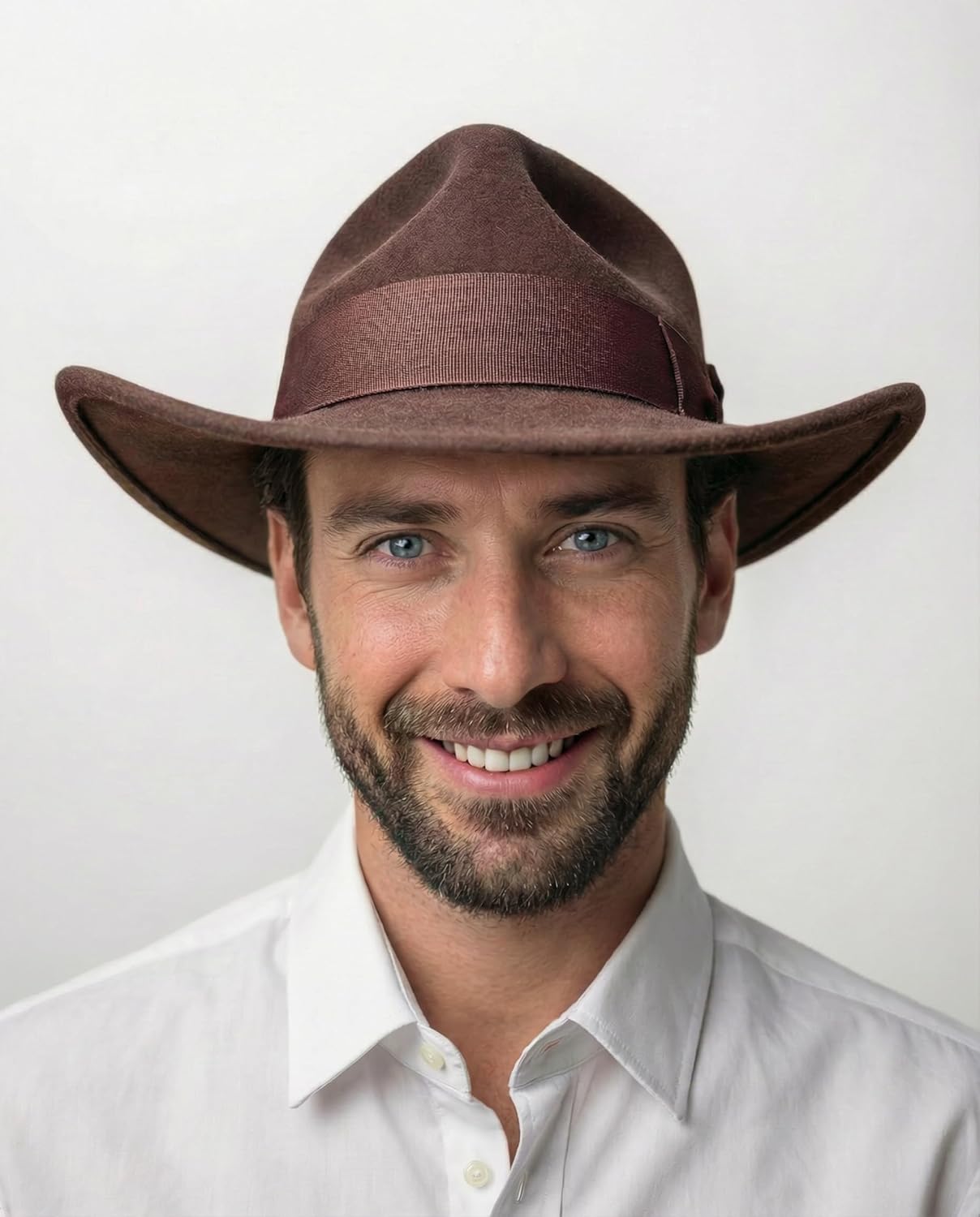 Wool Felt Crushable Cowboy Fedora Outback Hat Water Repellent - Image 5