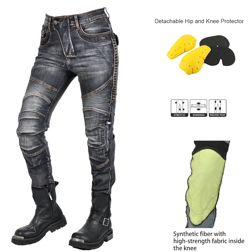 パンツ OHOTORO / Biker Stretch Pants QIYUANT Womens Motorbike Trousers Protective Jeans Stretch