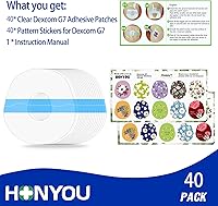 Vista 7 de HONYOU Parches G7 y adhesivos para sensores, adhesivo impermeable compatible con estelo, parches transparentes con calcomanías