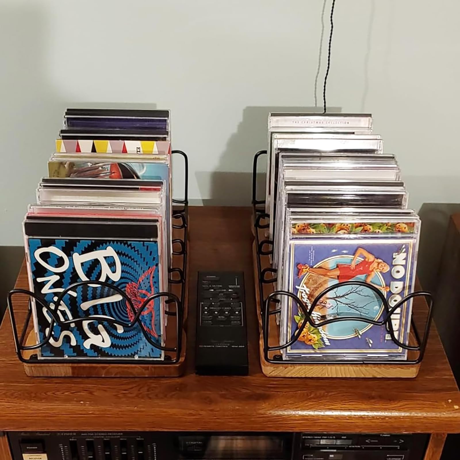 Amazon.com: Frcctre Vintage CD Storage Holder, Metal Wire Wooden