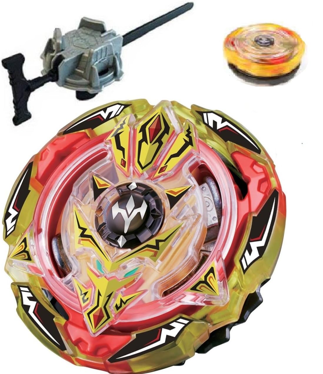 Bursst Series Spinning Top with Launcher Type. Attack. Spin Direction. Right-Spin for Kids and Adult (Yellow Bey B103)