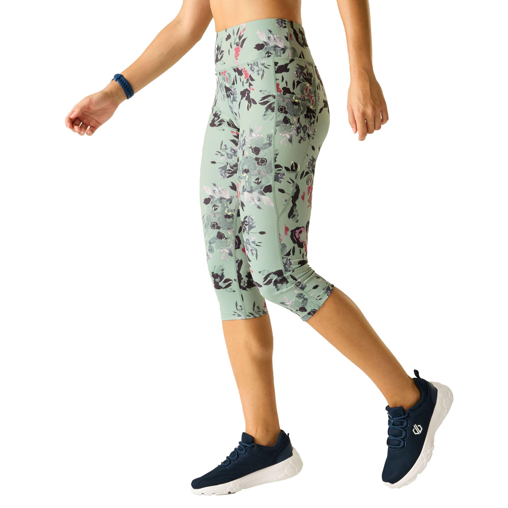 Dare2b Women's Influential II 3/4 Gym Leggings, UV Protected Quick Dry Cycling Pants