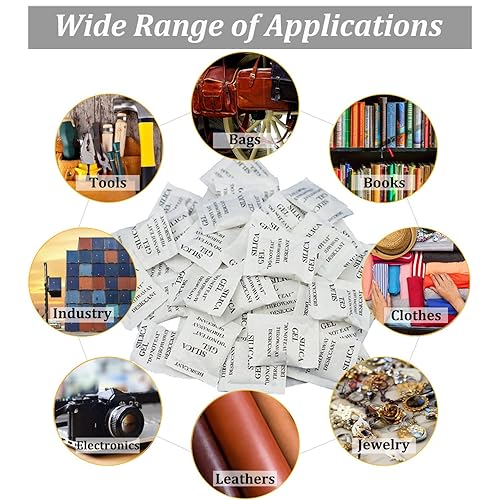 Miniatura 7 de Paquetes de gel de sílice, 50 unidades de 0.18 oz de desecantes transparentes de alta calidad para almacenamiento, absorbentes de humedad para