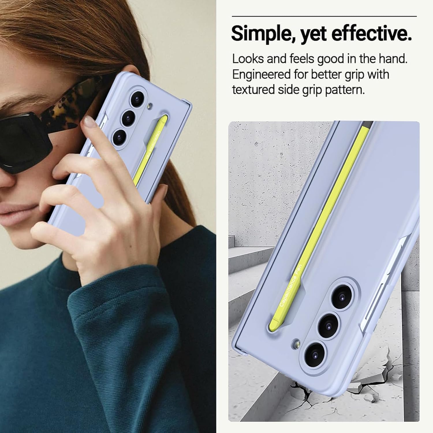 NINKI Compatible for Galaxy Z Fold 5 Case with S Pen Holder & Green S Pen,Hinge Protective Case for Z Fold 5 Case Screen Protector, Galaxy Z Fold 5 5g Case for Galaxy Fold 5 Phone Case Blue