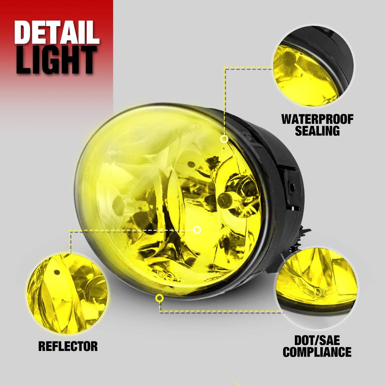Fog Lights Lamp compatible for 2004-2015 Nissan Titan Assembly For 2005 2006 2007 Nissan Armada 1 Pair Amber Yellow Lens