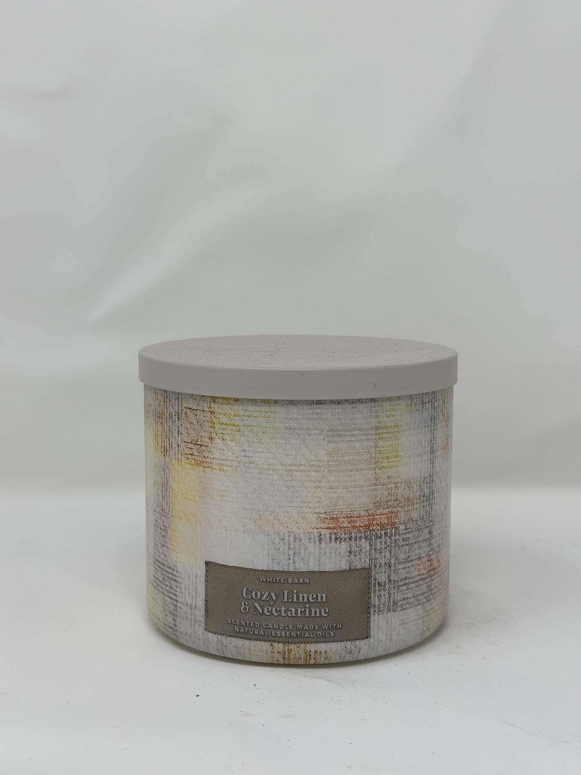 Cozy Linen & Nectarine 3 Wick Candle 14.5 oz / 411 g [Made with Natural Essential Oil]