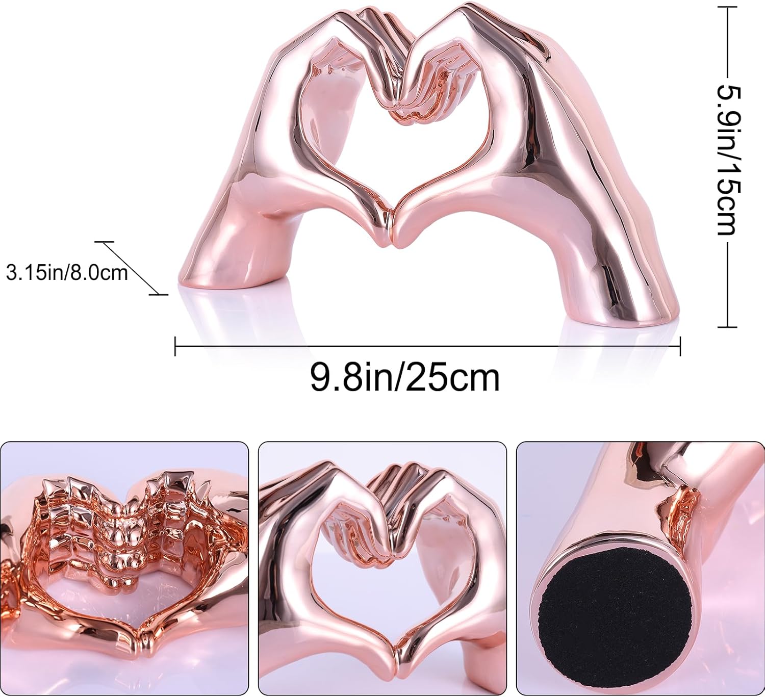 WUBIANJIE Pink Heart Hands Sculpture Boho Living Room Decor, Aesthetic Shelf Decoration, Ideal for Coffee Table, Shelves, Home, Bedroom, Birthday, Wedding Table Decor, and Symbol of Love