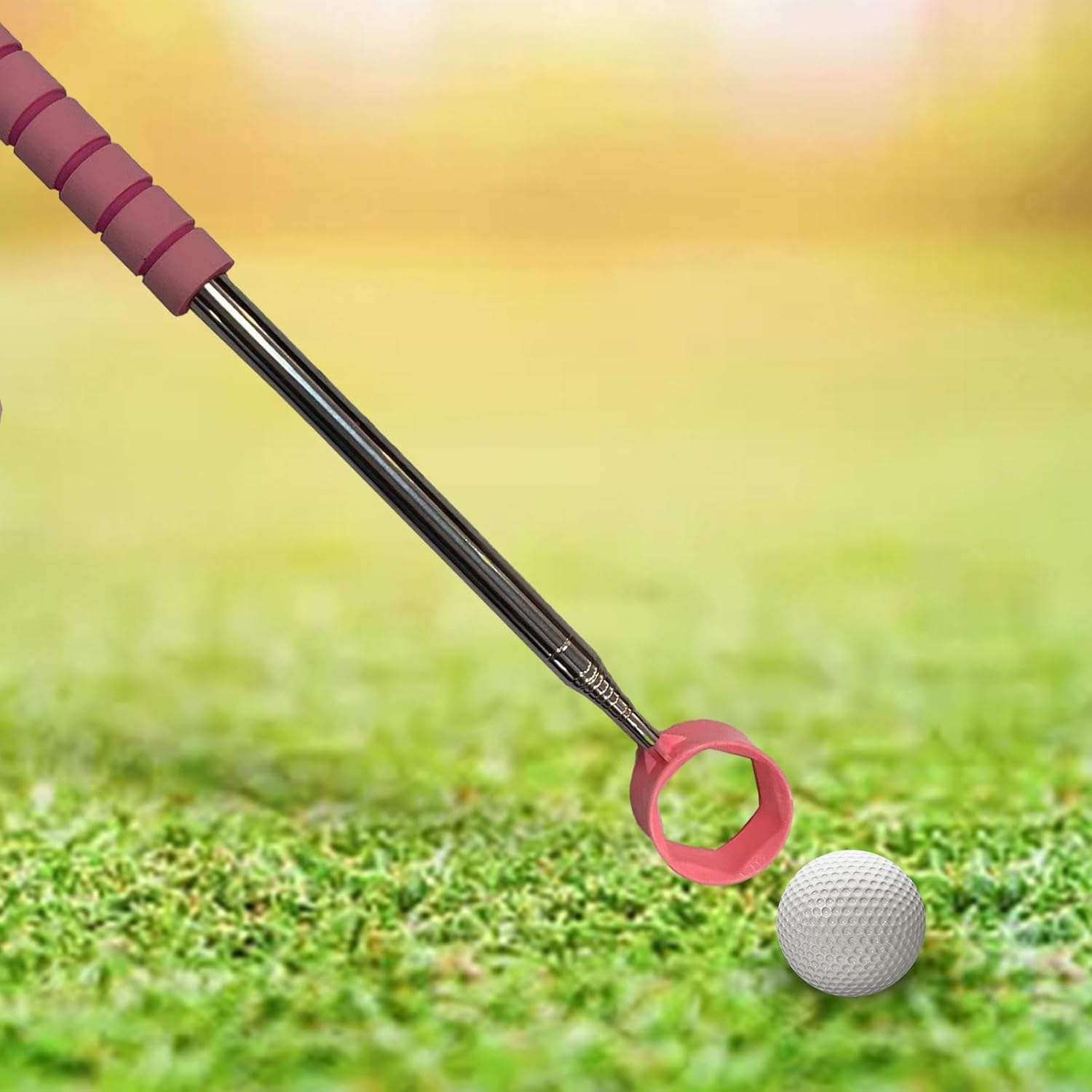 Golf Ball Retriever Telescopic Golf Ball Pick up Retriever, Golf Balls Grabber Picker, Portable Grabber for Outdoor Water(Pink)