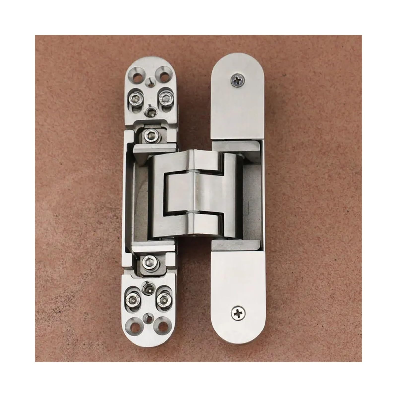 1pcs 304 Concealed 3D Door Hinge Adjustable Stainless Steel Door Hinge(Silver)