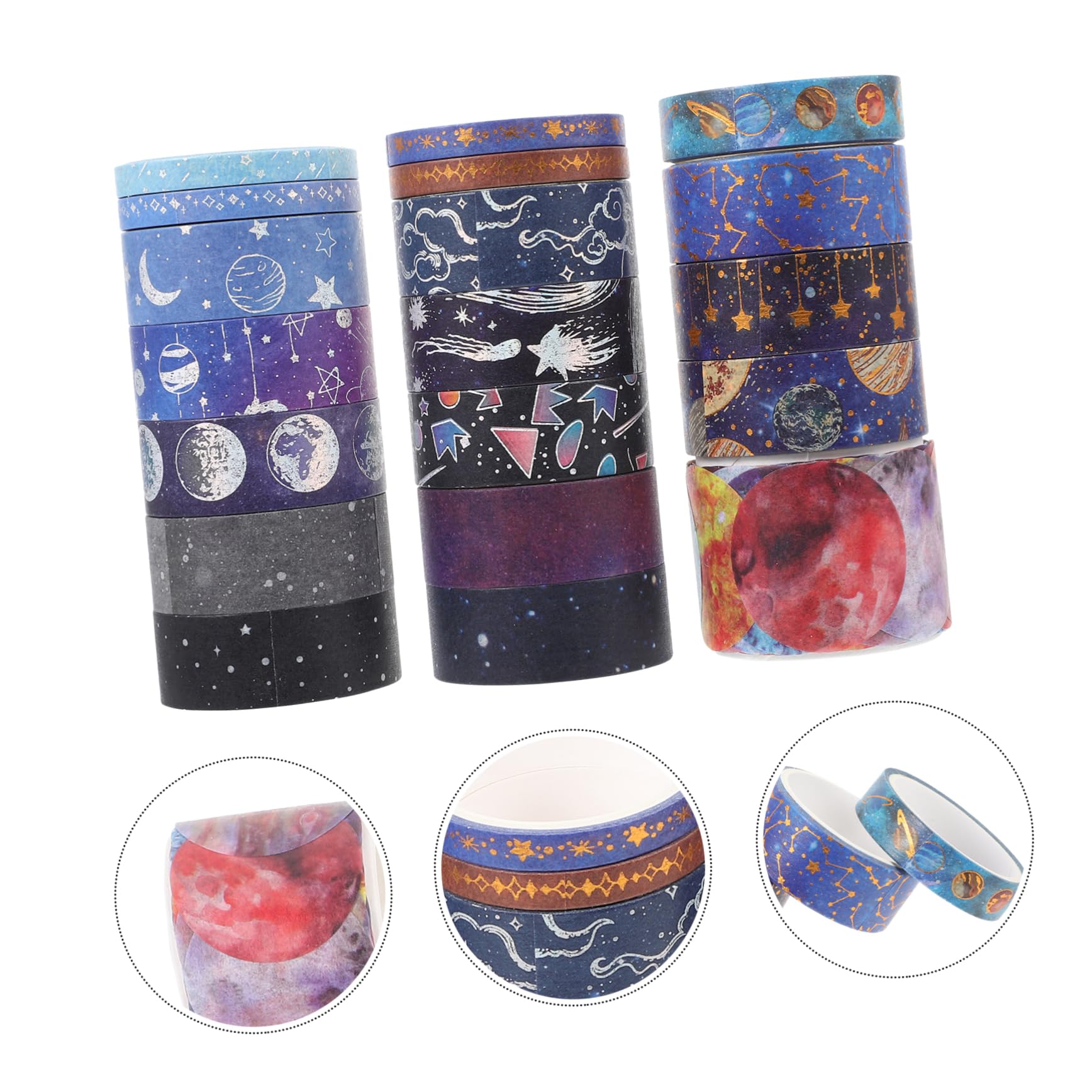 Artibetter 5 Sätze Tape Set Handwerk Verpackung Papier Klebeband Klebrig Washi-tape-aufkleber Washi-tape Dünn Hochwertiges Japanisches Papier 19 Rollen * 5