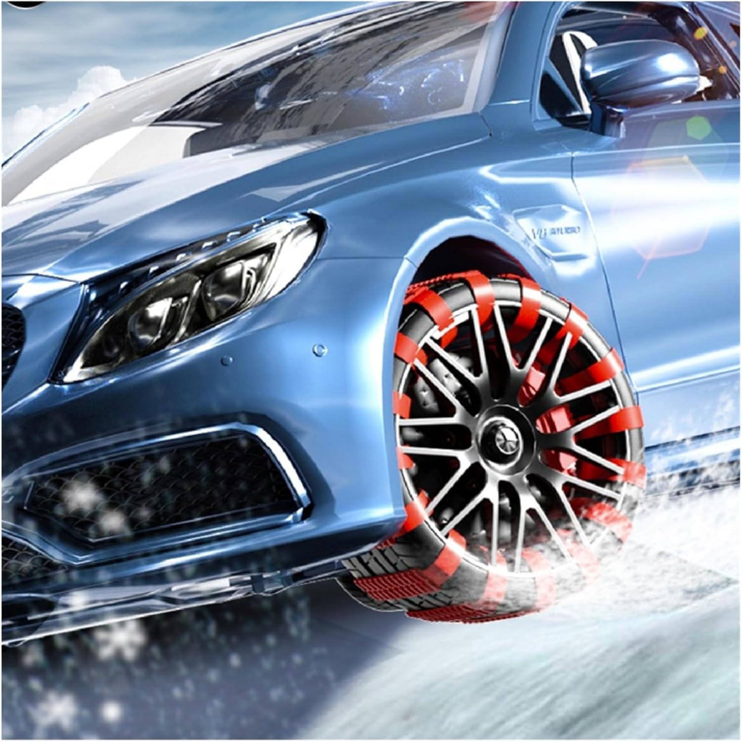 Snow Chains Compatible With Car Motorcycles Winter And Bad Terrain Wheels slip Emergency Universal Lockout Artifact(40pcs)