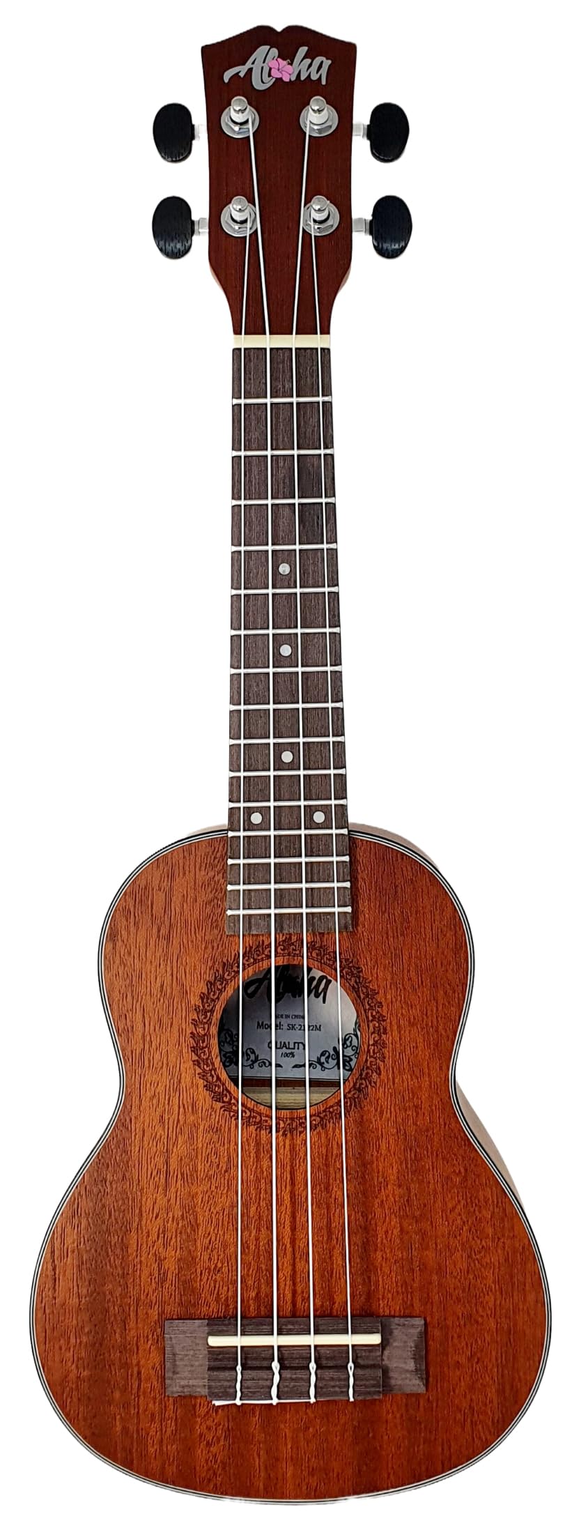 ROCKSTAR - Ukelele Soprano con Funda para Principiantes y Estudiantes Aloha SK2122-M Cuerpo de Caoba, Puente y Diapason de palisandro - Rockmusic