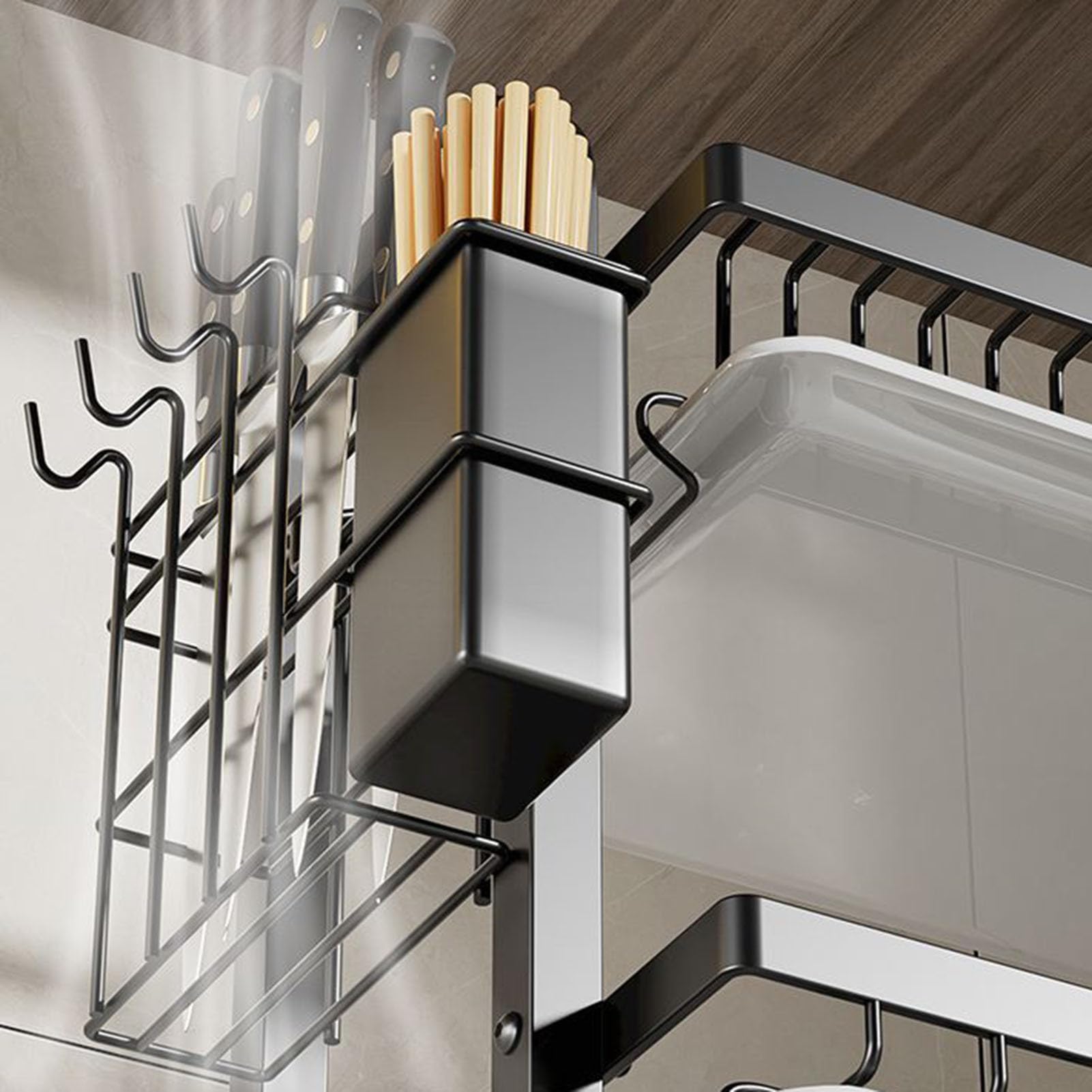 Aufbewahrungsregal für Waschbecken, Aufbewahrungsregal für Küchenspüle | Schrank-Organizer mit Schwammhalter und Wasserhahnaufbewahrung - Platzsparender Stall,