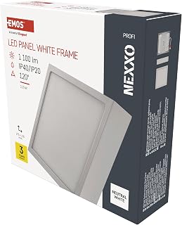 EMOS LED Panel 12,5 W, quadratische 1100 lm Deckenleuchte, Wandleuchte 17 x 17 cm, ersetzt 75W Glühbirne, Lichtfarbe neutralweiß 4000K, inkl. LED-Treiber, Leuchtdauer 30000 St.