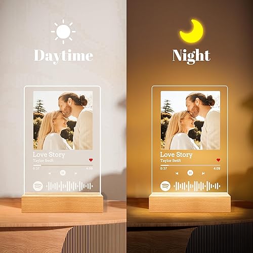 Miniatura 4 de Placa personalizada de Spotify, marco de fotos de acrílico personalizado, marcos de fotos personalizados, regalos personalizados de aniversario, día