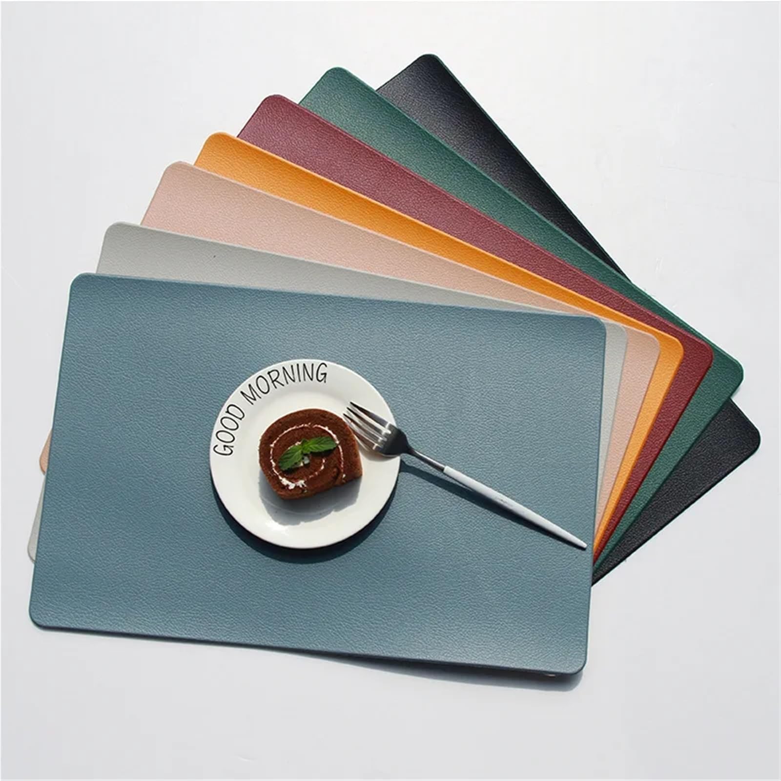 Napperon en Cuir PVC, Tapis de Table Cuisine, 4 pièces pour Table