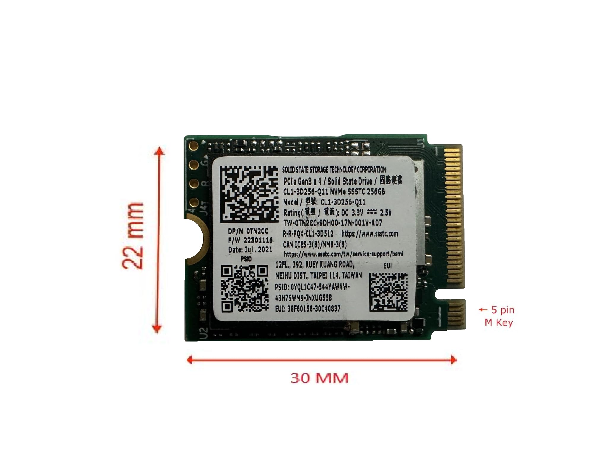 Amazon | Lite-On SSSTC SSD 256GB M.2 2230 30mm NVMe PCIe 4.0 Gen3