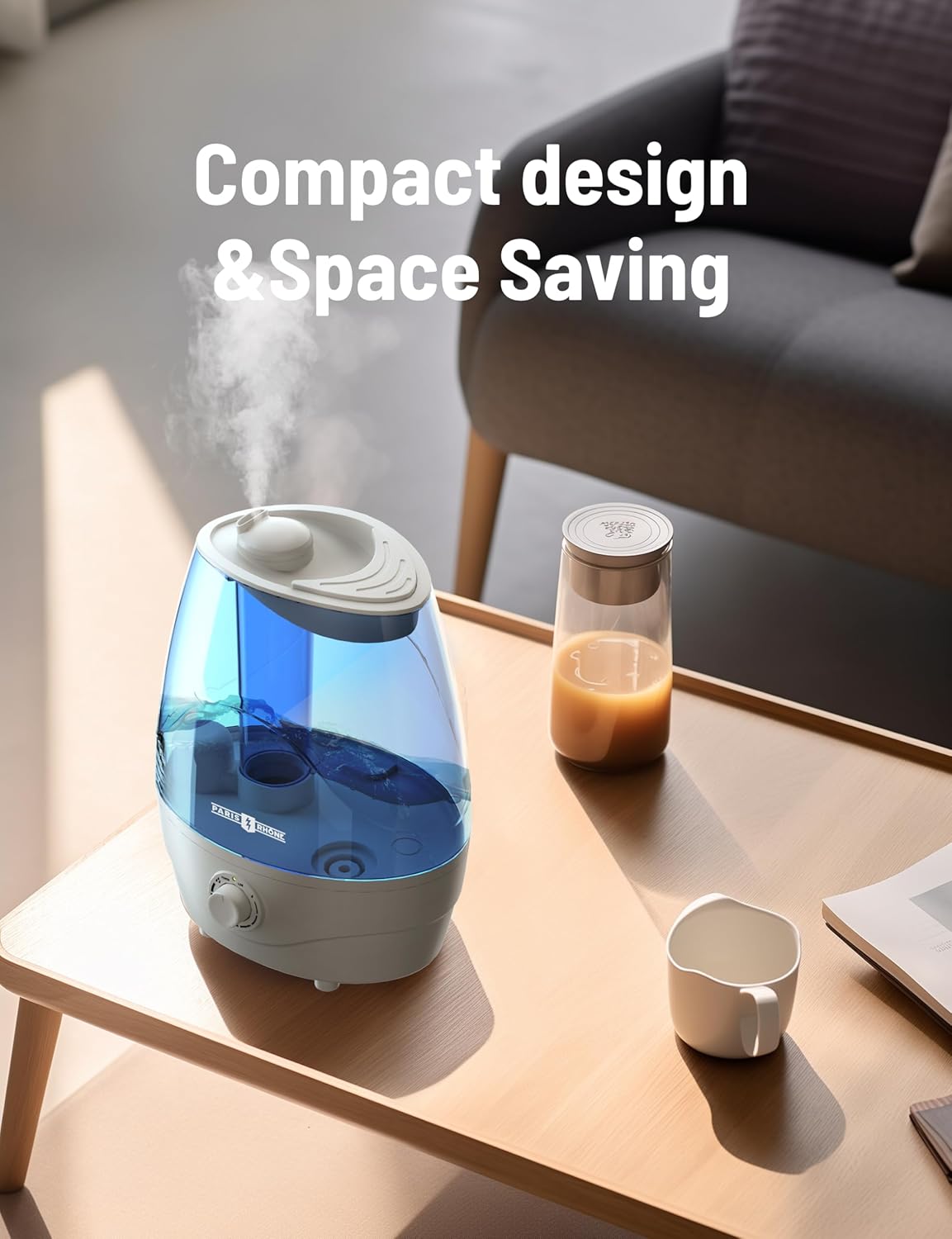 PARIS RHÔNE PE-AH039 Humidifier in a bedroom setting