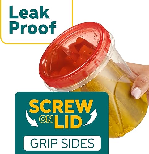 Miniatura 5 de Contenedores de almacenamiento de alimentos Twist Top de 32 onzas, paquete de 12 recipientes de plástico para congelador, a prueba de fugas,