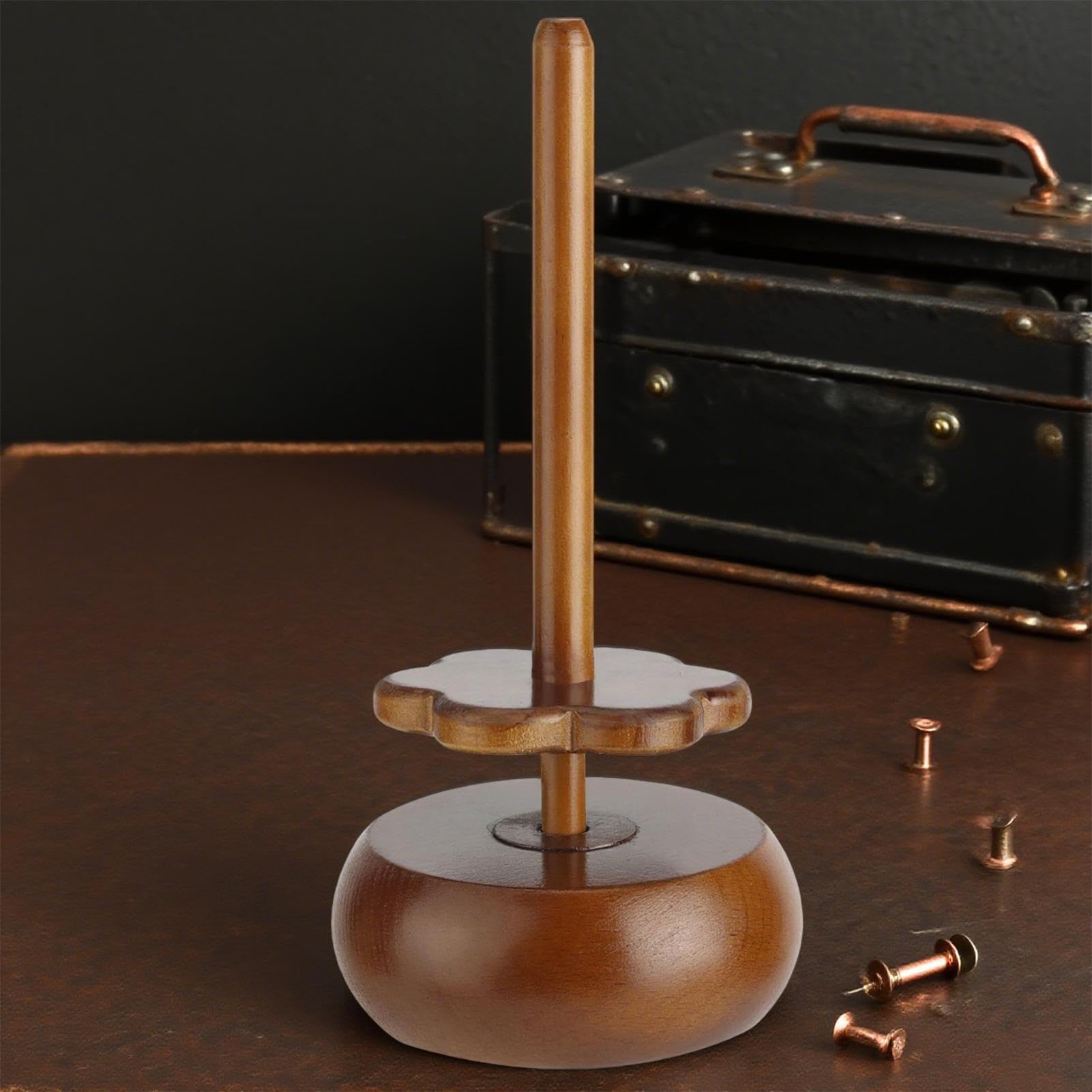 Portaalambre para gancho, Bobinadora magnética de madera para almacenamiento de lana de punto | Soporte para gancho y accesorios - Mujeres adultas Principiantes