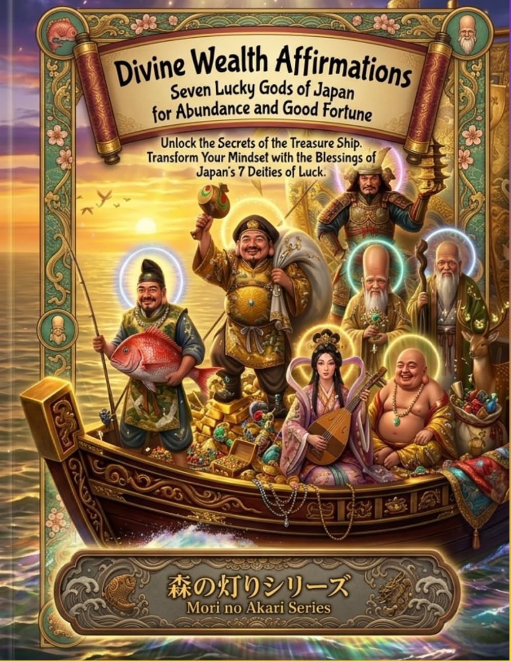 Divine Wealth Affirmations: Seven Lucky Gods of Japan for Abundance and Good: Unlock the Secrets of the Treasure Ship. Transform Your Mindset with the ... (Mori no Akari Affirmation Art Book Series)