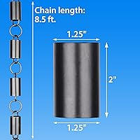 Vista 7 de RainChains Pacific Channel - Cadena de lluvia de aluminio negro de 8.5 pies para canalones, cadena decorativa