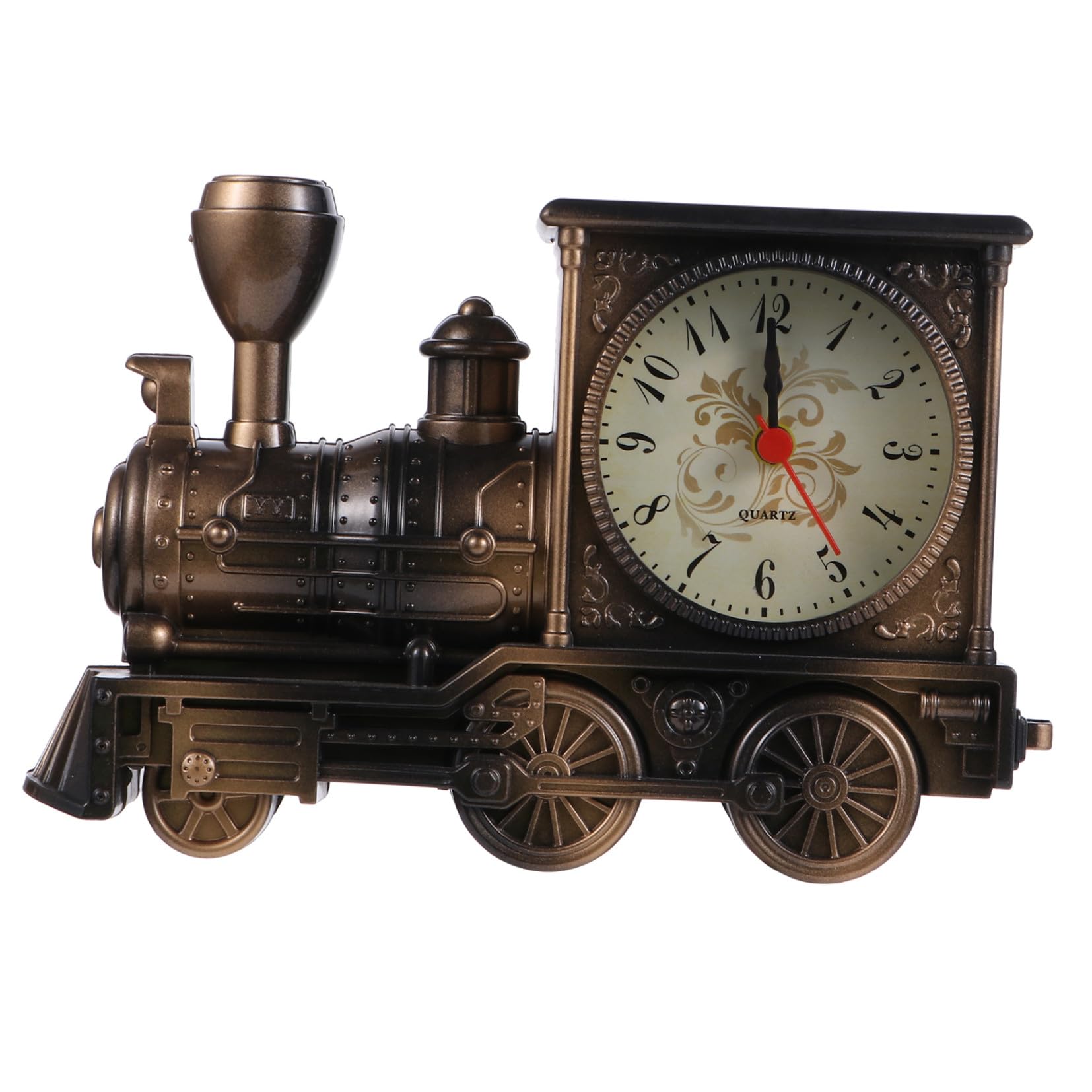 Reloj de oficina y hogar diseño de tren retro reloj de mesa decorativo color cobre antiguo