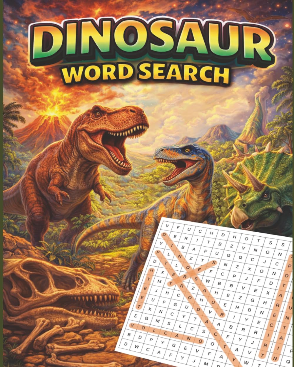 Dinosaur Word Search: Large Print Puzzles Featuring Dinosaurs and Prehistoric Creatures