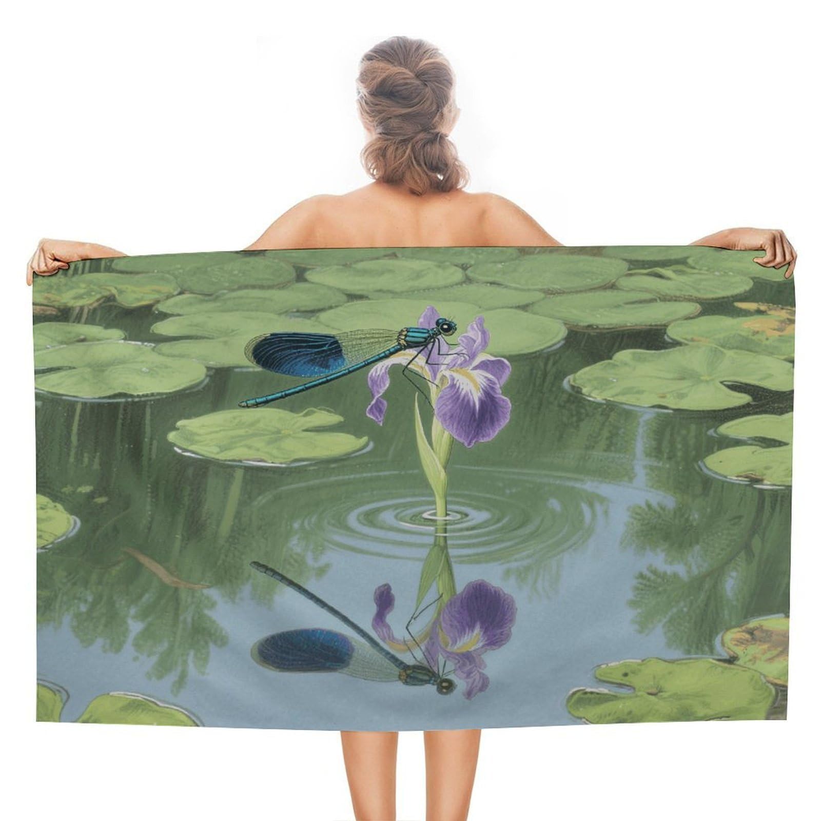 VstaDank Dragonflies Beach Towel 51x31 Inch Oversized Soft Bath Towel Luxury Plush Thick Hotel Swim Pool Towels Super Quick Dry Travel Towels for Camping Gym Sports Yoga