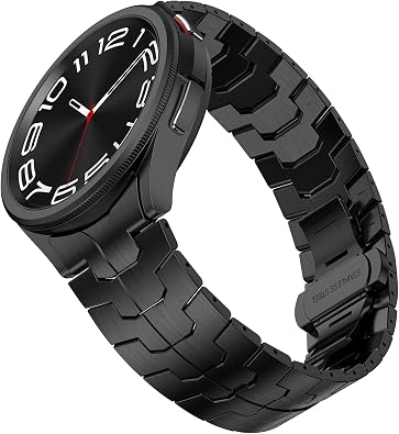 VeveXiao Metal Strap Compatible with Samsung Galaxy Watch 6 40mm 44mm Band/6 Classic 43mm 47mm/Watch 5 Pro 45mm/Watch 5/4 40mm 44mm/Watch 4 Classic 42mm 46mm, Stainless Steel Link Bracelet