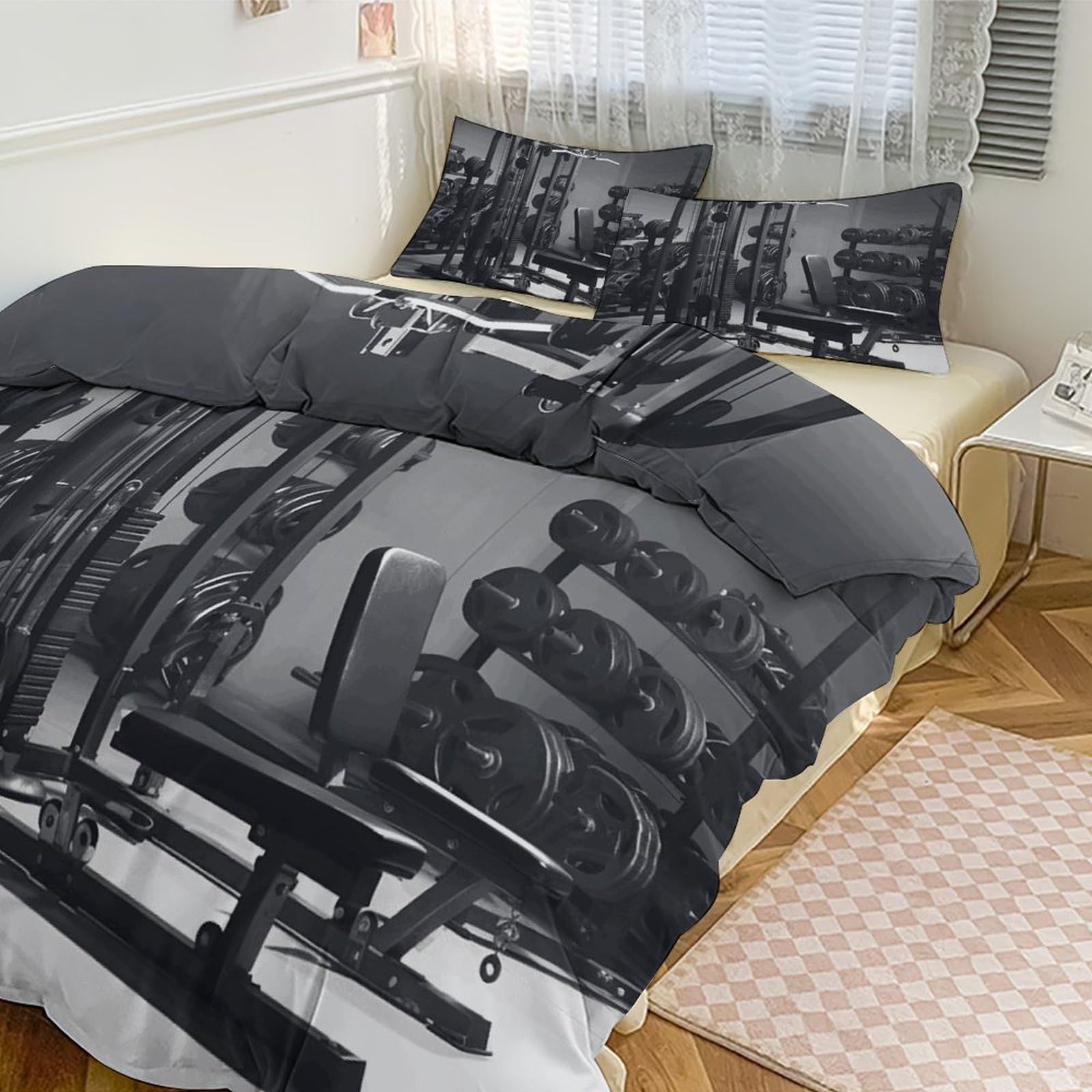Couette pour grand lit et parure de lit 3 pièces contre le froid nocturne à la maison