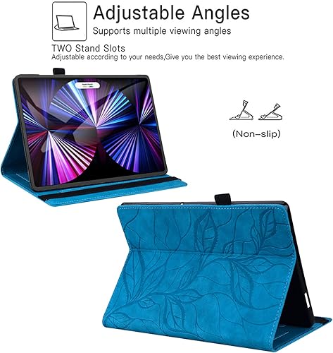 Miniatura 4 de Rosbtib Funda para Samsung Galaxy Tab S9 PlusS8 PlusS7 Plus, Hoja De Árbol En Relieve Diseño Ultra Delgada Ligero Folio Cubierta Para Galaxy Tab S9