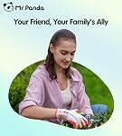 Mr.Panda 2 Paires Gants de jardinage amis de la peau pour femmes, Gants enduits de latex, Gant de jardin de jardin pour femmes & Rouge, moyen