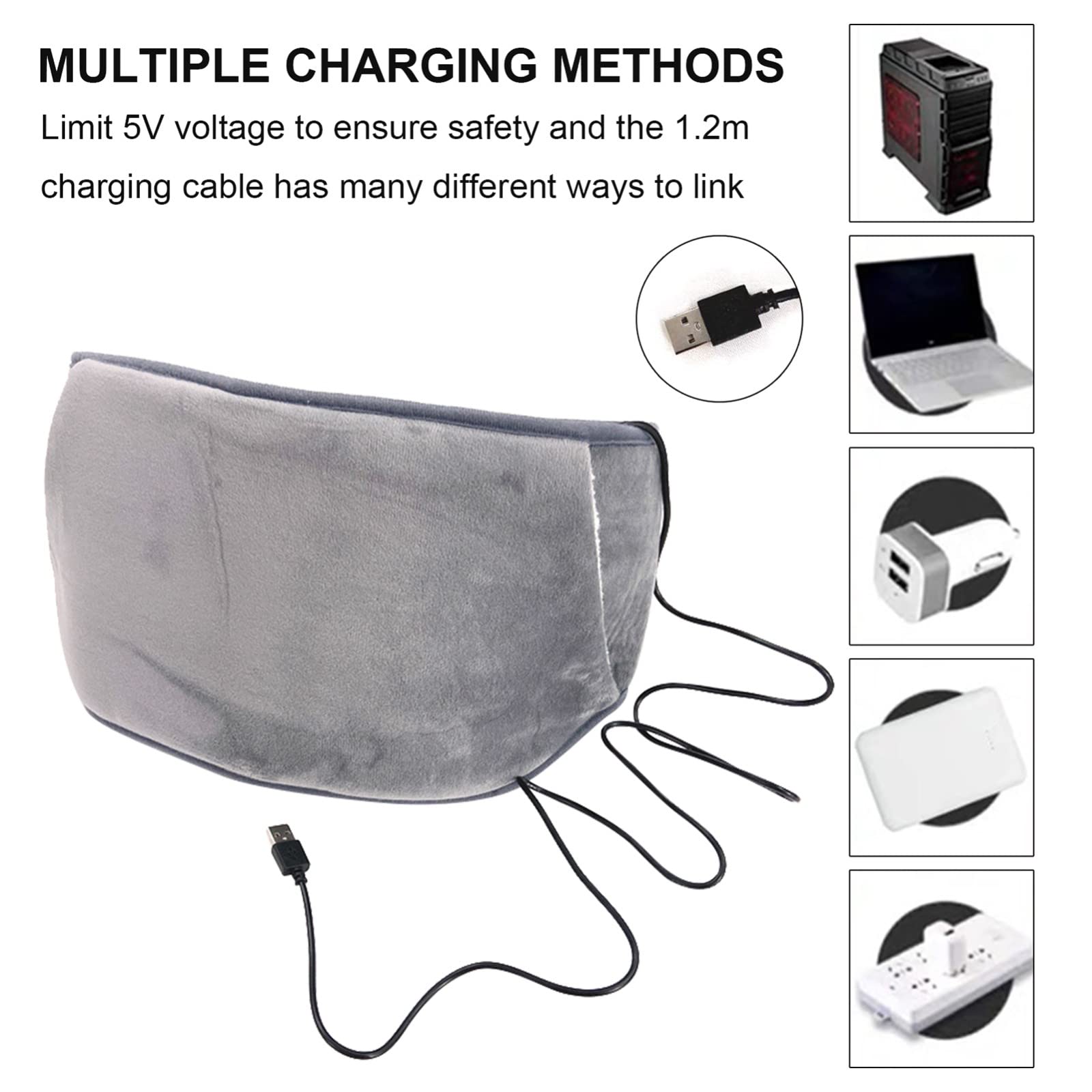 Cinturón de calefacción Almohadillas térmicas ajustables, terapia magnética de calefacción eléctrica USB, para calambres menstruales Alivio del dolor de piernas abdominales lumbares (Color: B)